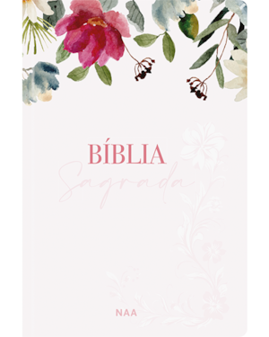 Bíblia NAA, Letra Tradicional, Capa Dura Branca Flores