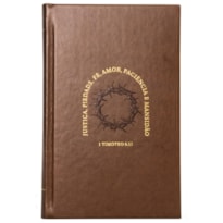 BÍBLIA NVI, CAPA DURA DE LUXO MARROM, TIMÓTEO, LETRAS DE JESUS EM VERMELHO, LEITURA PERFEITA