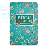 BÍBLIA NVI, CAPA LUXO, FLORES, LETRA GRANDE, LEITURA PERFEITA