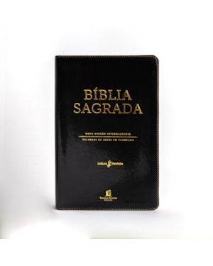 BÍBLIA NVI, CAPA LUXO PRETA, LETRAS DE JESUS EM VERMELHO, ÍNDICE DE DEDO, LEITURA PERFEITA