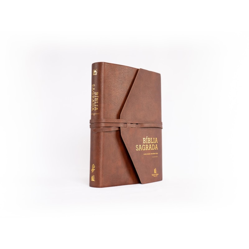 BÍBLIA NVI COM ESPAÇO PARA ANOTAÇÕES, CAPA LUXO, MARROM ARTESANAL, LEITURA PERFEITA