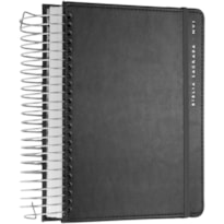 BÍBLIA NVI COM ESPAÇO PARA ANOTAÇÕES CENTRAL, CAPA DURA CINZA COM ELÁSTICO, ESPIRAL, LEITURA PERFEITA