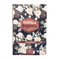 BÍBLIA NVI COM ESPAÇO PARA ANOTAÇÕES, LETRA GRANDE, CAPA LUXO, ROSAS, LEITURA PERFEITA