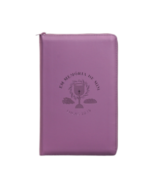BÍBLIA NVI COM ZÍPER: EM MEMÓRIA DE MIM, CAPA LUXO ROXO COM TOQUE EMBORRACHADO, LEITURA PERFEITA