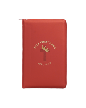BÍBLIA NVI COM ZÍPER: ESTÁ CONSUMADO, CAPA LUXO VERMELHO COM TOQUE EMBORRACHADO, LEITURA PERFEITA
