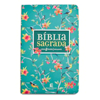 BÍBLIA NVI, COURO SOFT, FLORES, LETRA GRANDE, LEITURA PERFEITA