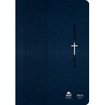 Bíblia NVI Português/Inglês - Capa luxo - Azul