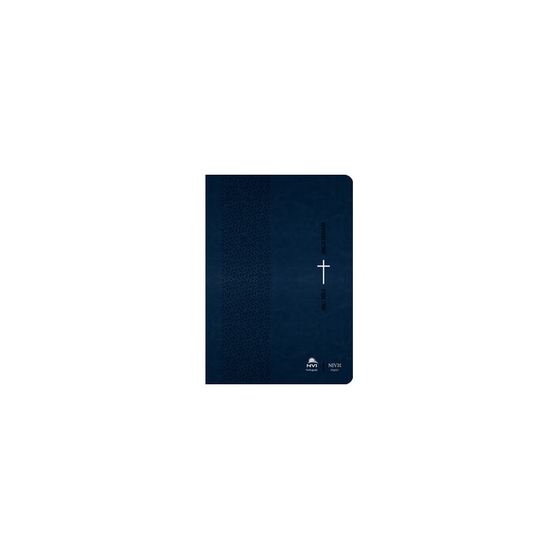 Bíblia NVI Português/Inglês - Capa luxo - Azul