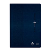Bíblia NVI Português/Inglês - Capa luxo - Azul