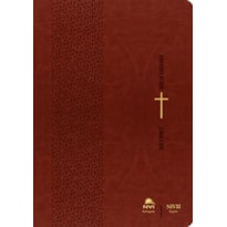 Bíblia NVI português/inglês - Capa luxo - Marrom