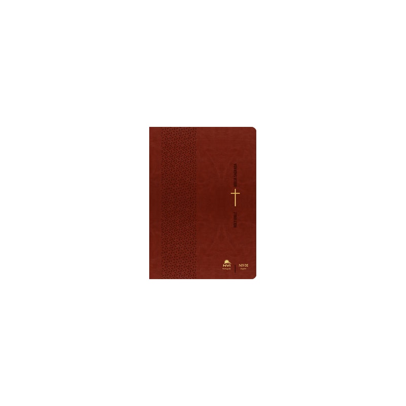 Bíblia NVI português/inglês - Capa luxo - Marrom