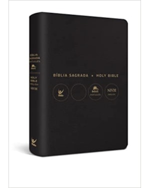 Bíblia NVI português/inglês - Capa luxo - Preta