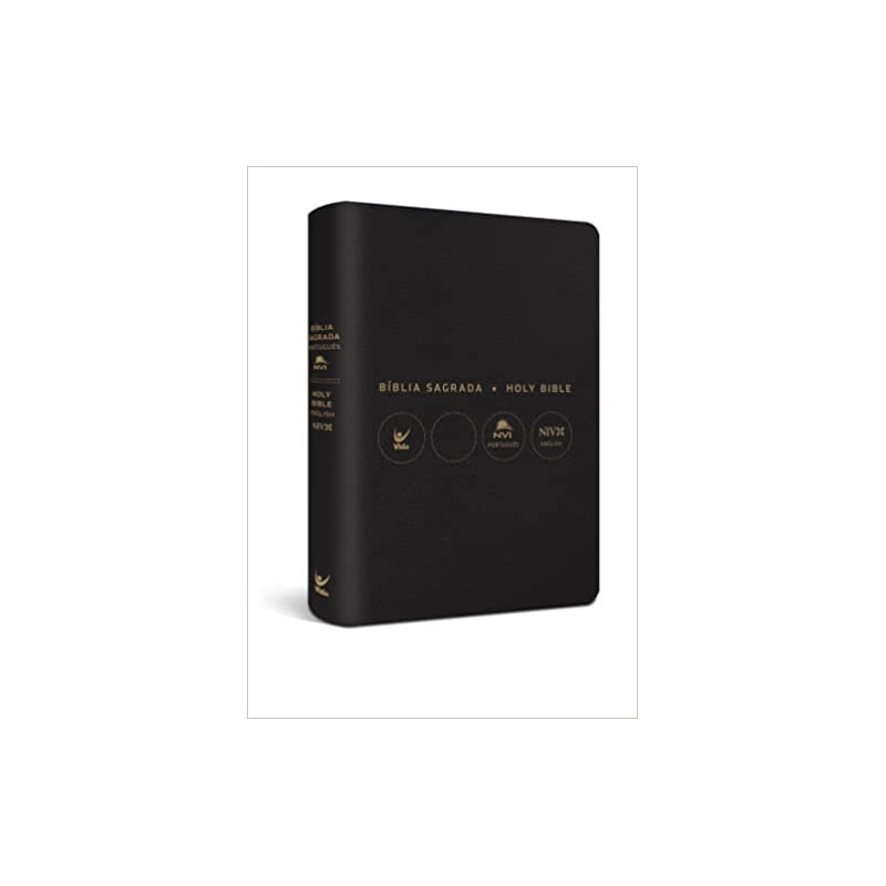 Bíblia NVI português/inglês - Capa luxo - Preta