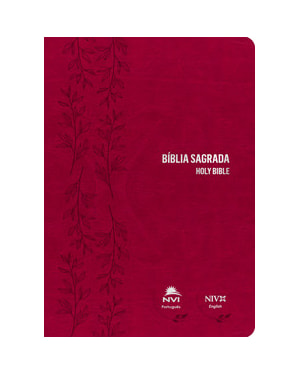 Bíblia NVI português/inglês - Capa luxo - Rosa