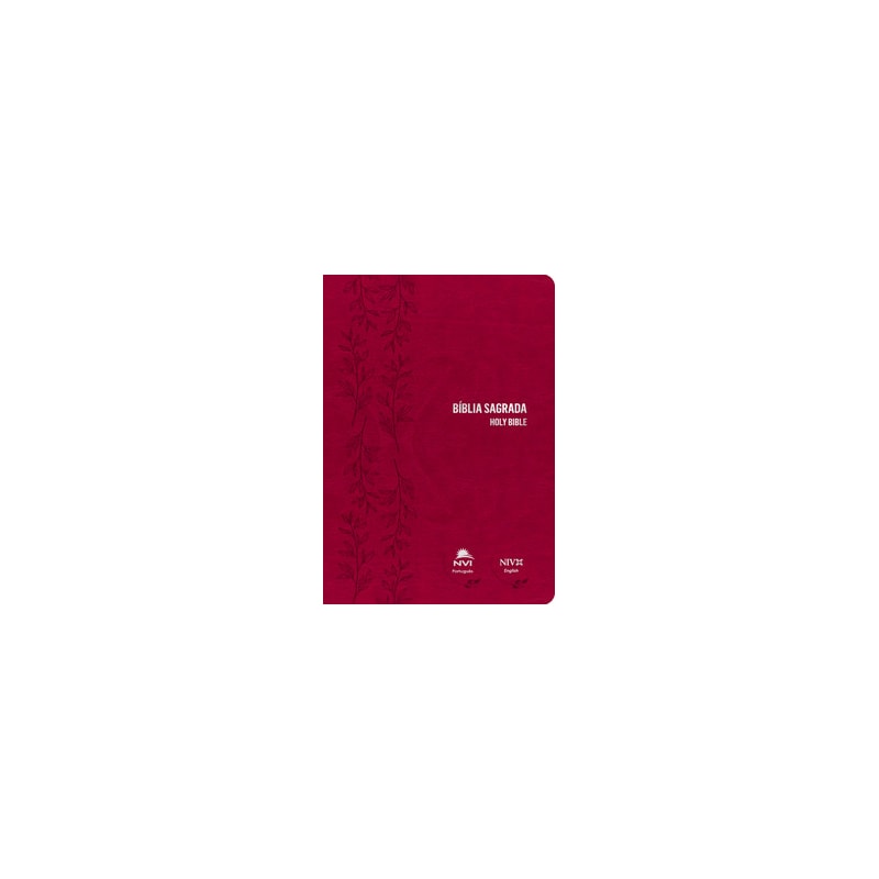 Bíblia NVI português/inglês - Capa luxo - Rosa