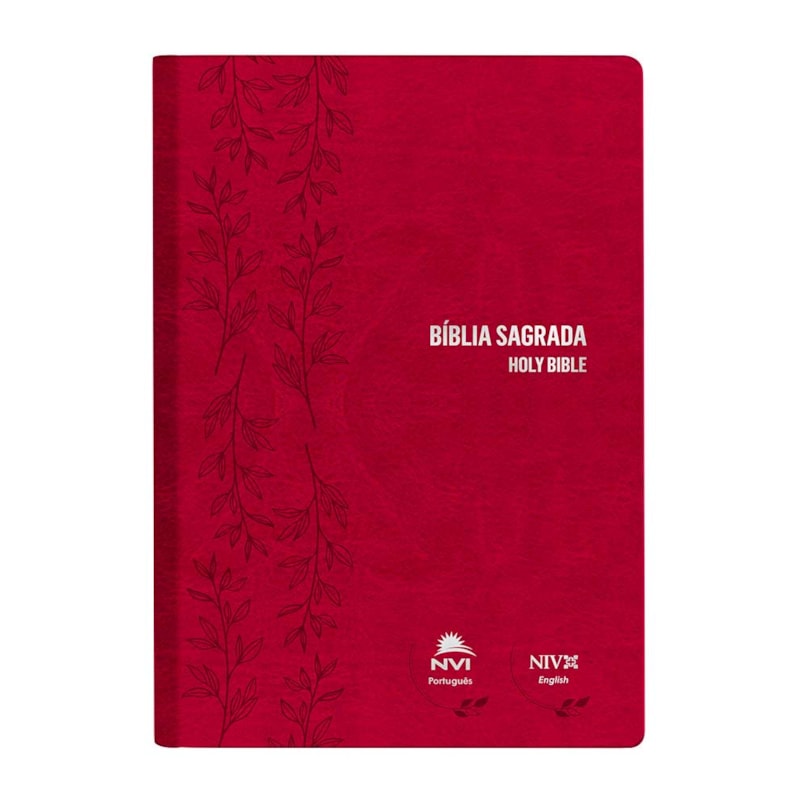 Bíblia NVI português/inglês - Capa luxo - Rosa