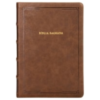 BÍBLIA NVI REFERÊNCIA, CAPA LUXO MARROM, BARROCA, LETRAS DE JESUS EM AZUL E REFERÊNCIAS CRUZADAS, LEITURA PERFEITA