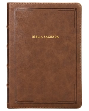 BÍBLIA NVI REFERÊNCIA, CAPA LUXO MARROM, BARROCA, LETRAS DE JESUS EM AZUL E REFERÊNCIAS CRUZADAS, LEITURA PERFEITA