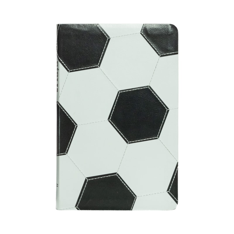 BÍBLIA NVI SLIM, CAPA DE FUTEBOL, COURO-SOFT PRETO E BRANCO, LUXO