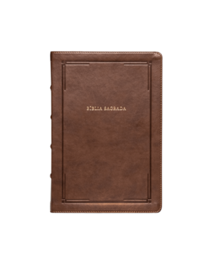 BÍBLIA NVI SLIM, LETRA GRANDE, FONTE LEITURA PERFEITA, CAPA LUXO MARROM BARROCA