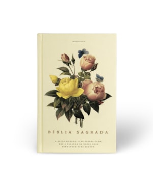 BÍBLIA NVI, TECIDO SOBRE CAPA DURA, BOUQUET, LETRAS DE JESUS EM VERMELHO, LEITURA PERFEITA