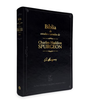 Bíblia NVT de Estudo C. H. Spurgeon, Letra Tradicional, Capa Couro ecológico Preta
