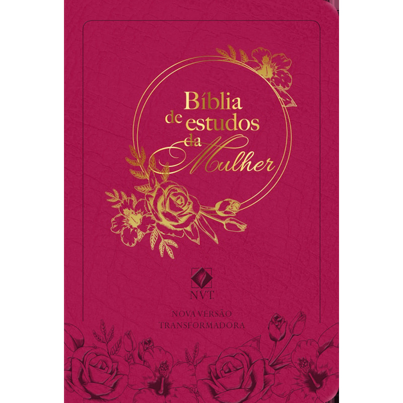 Bíblia NVT de Estudo da Mulher, Letra Grande, com índice e estudos e reflexões devocionais de gênesis a apocalipse, Capa Couro ecológico Rosa