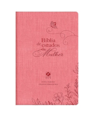 Bíblia NVT de Estudo da Mulher, Letra Tradicional, com estudos e reflexões devocionais de gênesis a apocalipse, Capa Couro ecológico Rosa