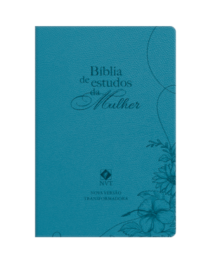 Bíblia NVT de Estudo da Mulher, Letra Tradicional, com estudos e reflexões devocionais de gênesis a apocalipse, Capa Couro ecológico Azul