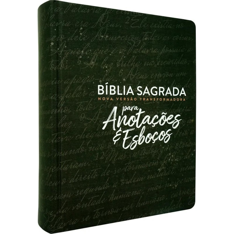 BÍBLIA NVT JOURNALING, LETRA REGULAR, COM ESPAÇO PARA ANOTAÇÃO, CAPA DURA PRETA