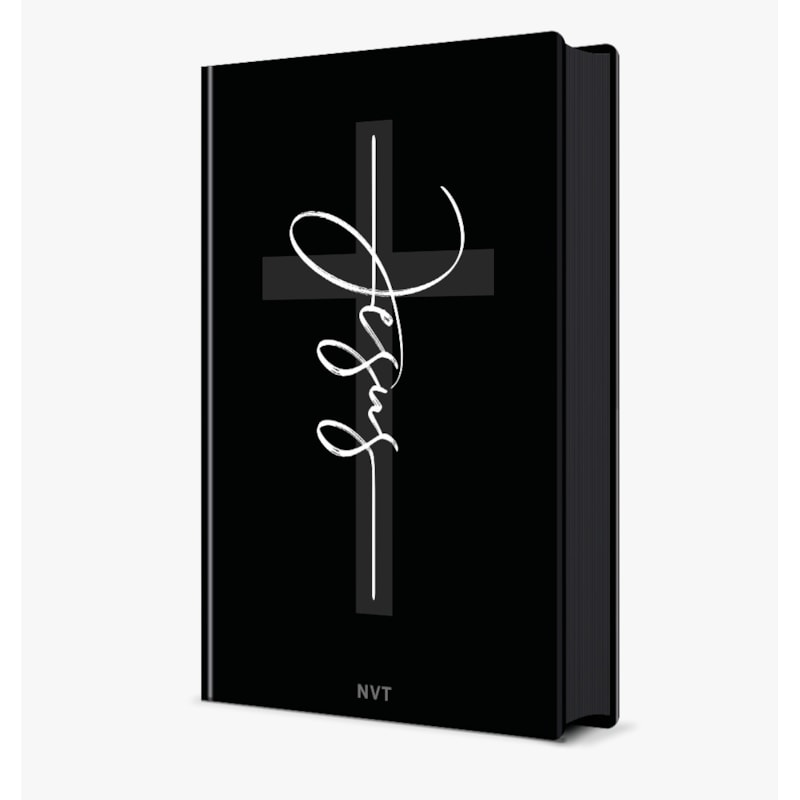 Bíblia NVT, Letra Tradicional, com palavras de Jesus destacadas, Capa Dura Jesus Preta