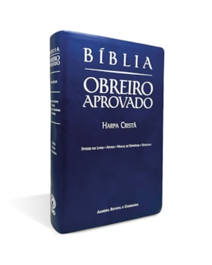 BÍBLIA OBREIRO APROVADO MÉDIA LUXO HARPA CRISTÃ AZUL