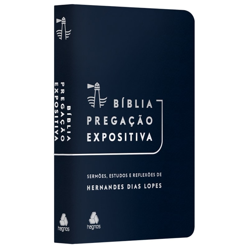 Bíblia Pregação Expositiva - RA - PU luxo azul escuro: Hernandes Dias Lopes