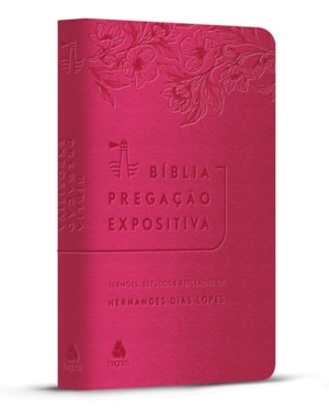 Bíblia Pregação Expositiva | RA | PU luxo rosa Flores