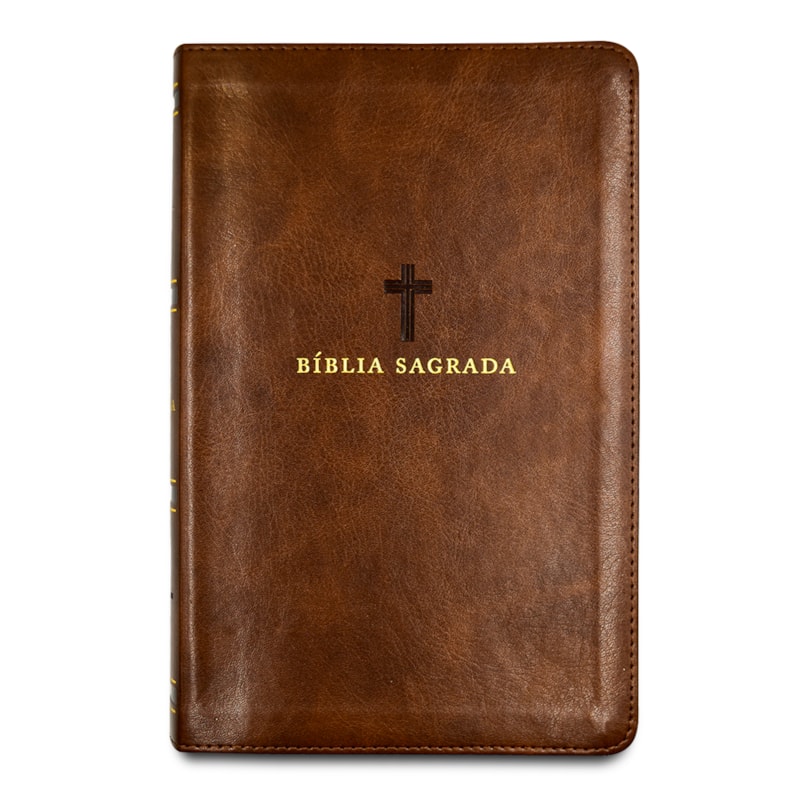 BÍBLIA SAGRADA ACF, COURO-SOFT, MARROM, LETRA GRANDE, LEITURA PERFEITA