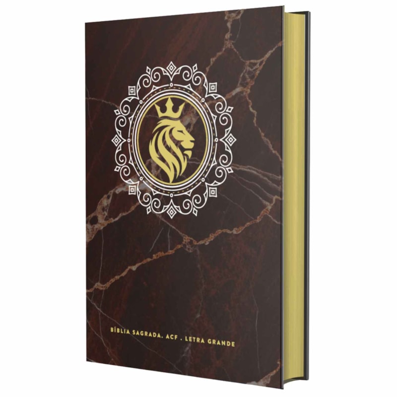 Bíblia Sagrada ACF - Leão Rei - Letra Grande: Mármore Marrom