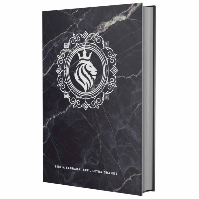 Bíblia Sagrada ACF - Leão Rei - Letra Grande: Mármore Preta
