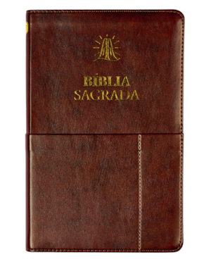 BÍBLIA SAGRADA ACF SLIM, CAPA LUXO MARROM COM BOLSO