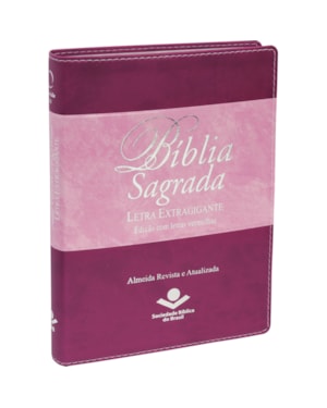 BÍBLIA SAGRADA ARA, LETRA EXTRAGIGANTE, COM PALAVRAS DE JESUS DESTACADAS, COM MAPA, COM ÍNDICE, CAPA COURO SINTÉTICO ROSA: ALMEIDA REVISTA E ATUALIZADA (ARA)