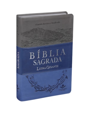 BÍBLIA SAGRADA ARA, LETRA GIGANTE, COM ÍNDICE, CAPA COURO SINTÉTICO AZUL TRIOTONE: ALMEIDA REVISTA E ATUALIZADA (ARA)