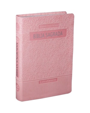 BÍBLIA SAGRADA ARA PARA MULHER, LETRA GIGANTE, COM ÍNDICE, CAPA COURO SINTÉTICO ROSA CLARO: ALMEIDA REVISTA E ATUALIZADA (ARA)