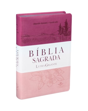 BÍBLIA SAGRADA ARA PARA MULHER, LETRA GIGANTE, COM ÍNDICE, CAPA COURO SINTÉTICO ROSA TRIOTONE: ALMEIDA REVISTA E ATUALIZADA (ARA)