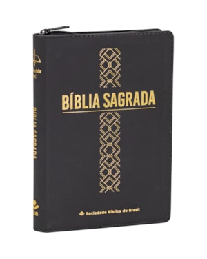 BÍBLIA SAGRADA ARC DE ESTUDO, LETRA GRANDE, COM MAPA, COM ZÍPER, CAPA COURO SINTÉTICO PRETA: ALMEIDA REVISTA E CORRIGIDA (ARC)