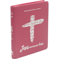 BÍBLIA SAGRADA ARC DE ESTUDO PARA MULHER, LETRA GRANDE, COM MAPA, COM ZÍPER, CAPA COURO SINTÉTICO ROSA: ALMEIDA REVISTA E CORRIGIDA (ARC)