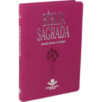 BÍBLIA SAGRADA ARC DE ESTUDO PARA MULHER, LETRA REGULAR, COM MAPA, CAPA COURO SINTÉTICO ROSA: ALMEIDA REVISTA E CORRIGIDA (ARC)