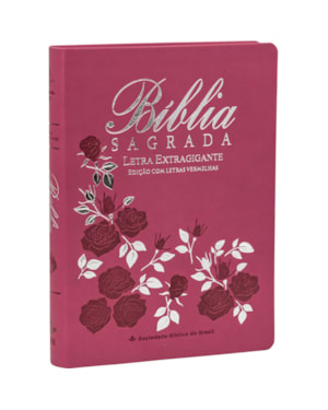 BÍBLIA SAGRADA ARC, LETRA EXTRAGIGANTE, COM PALAVRAS DE JESUS DESTACADAS, COM MAPA, COM ÍNDICE, CAPA COURO SINTÉTICO ROSA: ALMEIDA REVISTA E CORRIGIDA (ARC)