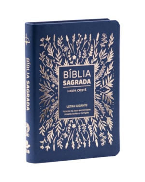 BÍBLIA SAGRADA ARC, LETRA GIGANTE, COM PALAVRAS DE JESUS DESTACADAS, COM HARPA CRISTÃ, COM MAPA, CAPA COURO SINTÉTICO AZUL: ALMEIDA REVISTA E CORRIGIDA (ARC)