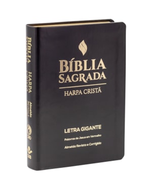 BÍBLIA SAGRADA ARC, LETRA GIGANTE, COM PALAVRAS DE JESUS DESTACADAS, COM HARPA CRISTÃ, COM MAPA, TAMANHO GRANDE, CAPA COURO SINTÉTICO PRETA: ALMEIDA REVISTA E CORRIGIDA (ARC)