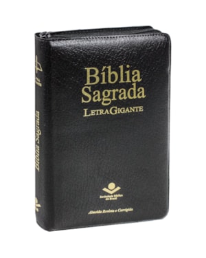 BÍBLIA SAGRADA ARC, LETRA GIGANTE, COM PALAVRAS DE JESUS DESTACADAS, COM ZÍPER, CAPA COURO SINTÉTICO PRETA: ALMEIDA REVISTA E CORRIGIDA (ARC)