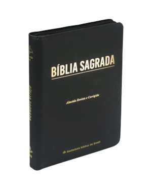 BÍBLIA SAGRADA ARC, LETRA GIGANTE, COM PALAVRAS DE JESUS DESTACADAS, COM ZÍPER, TAMANHO GRANDE, CAPA COURO SINTÉTICO PRETA
